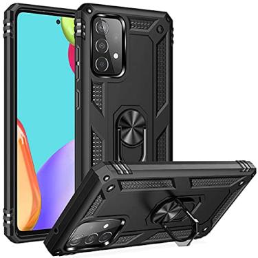 Imagem de ADDIT Capa A52, capa de celular para Samsung Galaxy A52, com anel de suporte, suporte ajustável, grau militar, proteção resistente, à prova de choque, anti-impressão digital, suporte magnético para