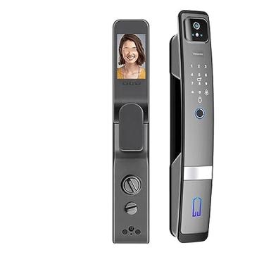 Imagem de ifgswopq WiFi APP Inglês/Russo/Espanhol/Português Voz/Reconhecimento de Rosto 3D Fechadura de Porta Inteligente com Câmera (Cor: Cinza 24240 S-R D BAT) (Cinza 30240 S Bat)