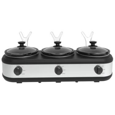 Imagem de Rechaud Elétrico Triplo Buffet Richo Panela Ceramica Cozinha Lento Banho Maria Inox 127v 220v(220v)