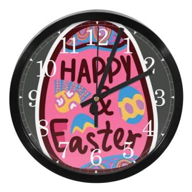 Imagem de LILINWAN Relógio de parede 24 cm sem tique-taque silencioso operado por bateria relógio de parede redondo moderno estilo simples decoração relógio para escritório/escola/quarto/sala de estar