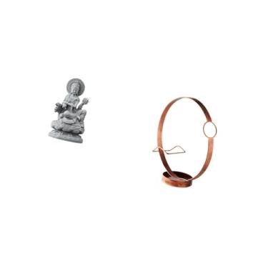 Imagem de Fenteer Estatueta Guan Yin Escultura Feng Shui Artesanato de Buda Feminino Chinês Centro de Mesa Interior Suporte de Garrafa de Vinho de Ferro Prateleiras Org