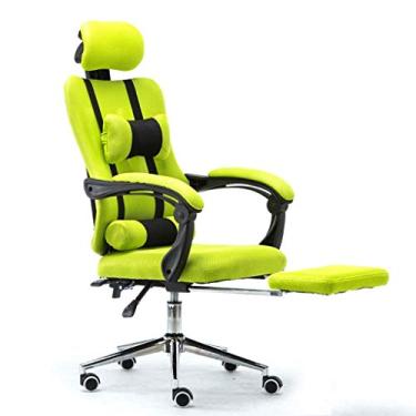 Imagem de Mesa de computador de escritório para jogos com encosto alto PC Racing Executive ergonômico ajustável com encosto de cabeça e suporte lombar com assento para os pés