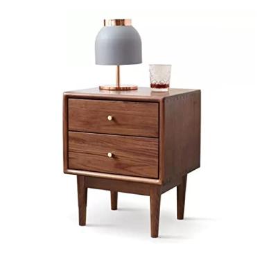 Imagem de Mesa de cabeceira moderna minimalista com gavetas duplas armário de armazenamento de cabeceira de grande capacidade armários nórdicos mesa pequena