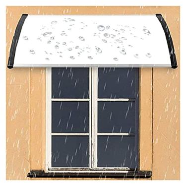 Imagem de Abrigo de chuva para toldo externo com placa de policarbonato transparente e moldura de alumínio, 60-150 cm (tamanho: 60 x 80 cm) (uma cor 60 x 60 cm)