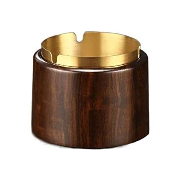 Imagem de Cinzeiro de ervas daninhas cinzeiro criativo de madeira em relevo para casa, cinzeiro de aço inoxidável, decoração removível para casa e sala de estar cinzeiros para cigarros (tamanho: D)