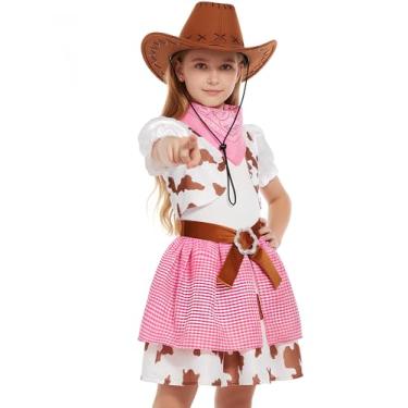Imagem de Ekoropshop Kids Western Cowgirl Costume Cowgirl Suit for Girls Dress Up Party Halloween (3-4 Years)