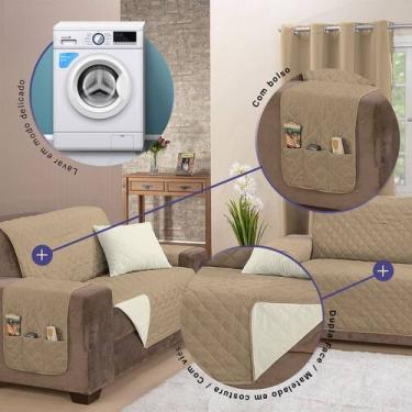 Imagem de Capa Protetora de Sofá Padrão 4 Lugares Manu Matelado Dupla Face - MR 