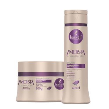 Imagem de Kit Haskell Ametista Desamarelador Shampoo Mascara 300ml