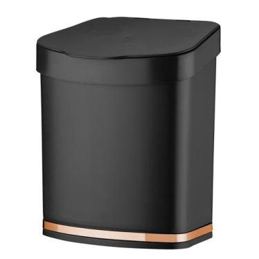 Imagem de Lixeira pia de cozinha eleganza 2,5 litros preta/rose - future