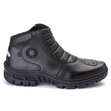 Imagem de Bota Coturno Masculina Couro Legitimo Ziper Lateral Proteção Bico Conf