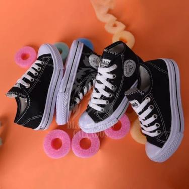 Imagem de Escolar Tênis Infantil Menino Menina Cano Alto Frio Star Black Jhons C