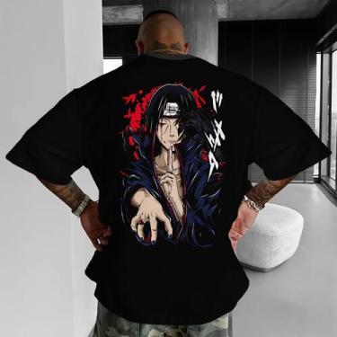 Imagem de Camiseta Oversized Algodão Anime Uchiha Itachi Clan Mangekyou Sharinga