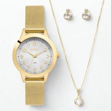 Imagem de Kit Relógio feminino dourado 33mm Condor Technos-Feminino