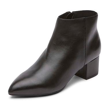 Imagem de Rockport Bota feminina de cano curto Milia Block Bootie, Couro preto, 38