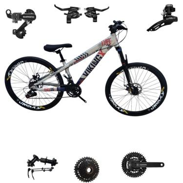 Imagem de Bicicleta 26 VikingX Tuff25 21v Shimano Cubo k7 Aluminio Freeride Disco Mecânico Pneu Slick 1.50-Unissex