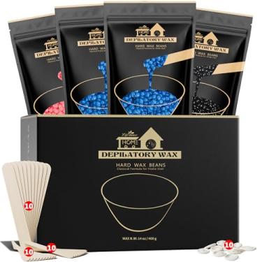 Imagem de Lifestance Conjunto de contas de cera, 4 tipos de contas de cera, grãos de cera dura com 44 itens, perfeito para qualquer aquecedor de depilação para depilação de biquíni brasileiro, brasileiro