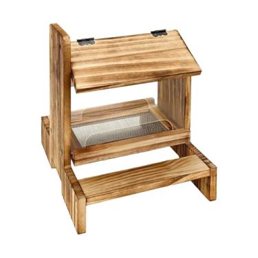 Imagem de Generic Alimentador de Esquilos de Madeira Externo, Dispensador de Comida para Animais de Estimação para Cerca de Quintal