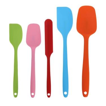 Imagem de Conjunto de espátula de silicone, espátula de borracha de grau alimentício, lavável na máquina, alça elétrica atualizada com aderência ergonômica, resistente ao calor de até 315 °C para panelas