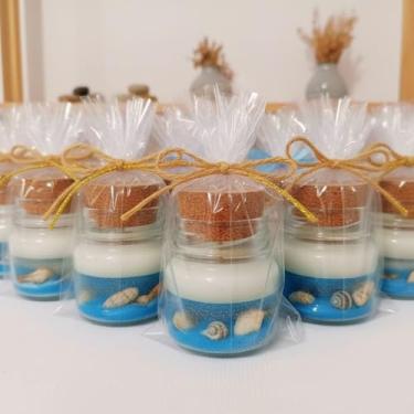 Imagem de Kit 12 Velas Aromáticas Decorativas Para Lembrancinhas e Presentes Fundo do Mar 12 Horas de Duração