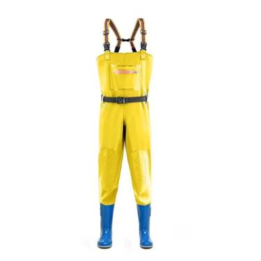Imagem de Hip Waders Botas aquáticas de cano alto masculinas e femininas, calças de peito para lavagem de carros, indústria de aquicultura e pesca em PVC(Yellow1,39 EU)