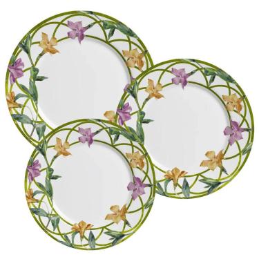 Imagem de Aparelho De Jantar Jogo Pratos Kit 12 Pçs Campos Cerâmica