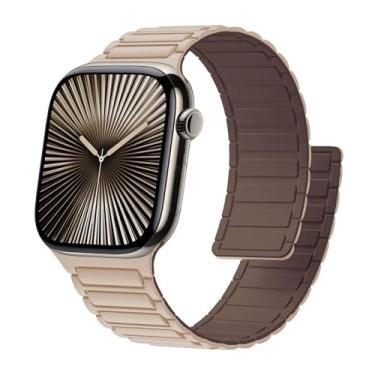 Imagem de Pulseira magnética para Apple Watch séries 11/10/9/8/7/6/5/4/3/SE/2nd/Ultra 3 de 49 mm, 46 mm, 45 mm, 44 mm, 42 mm, 41 mm, 40 mm, 38 mm, 40 mm, 38 mm, 49 mm, 46 mm, 46 mm, 46 mm, 46 mm, 46 mm, 46 mm