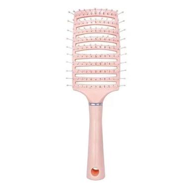 Imagem de Escova de cabelo, escova profissional curvada ventilada para secagem mais rápida para mulheres, homens, escova de desembaraçar para cabelos lisos e cacheados secos molhados e grossos (rosa)