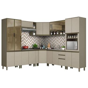 Imagem de Cozinha Completa De Canto 10 Peças Connect Duna-cristal Com Torre Quente - Móveis Henn Duna-cristal