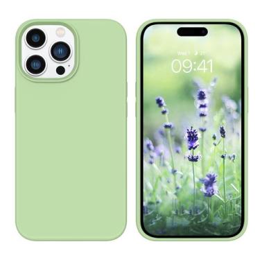 Imagem de Capa GUAGUA para iPhone 15 Pro Max de 6,7" verde de silicone líquido
