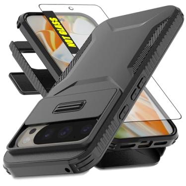 Imagem de AWZHYDT Capa para Google Pixel 10 e 10 Pro/Capa para Pixel 9 e 9 Pro | Capa de câmera deslizante integrada e protetor de tela [2 em 1] Capas protetoras resistentes à prova de choque (16 cm/preto)