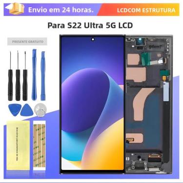 Imagem de Tela LCD Samsung Galaxy S22 Ultra 5G Com Peças De Estrutura 100% Testa
