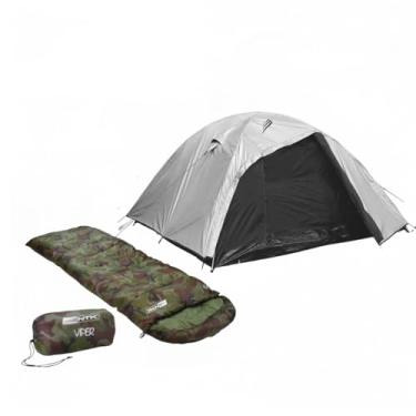 Imagem de NTK Kit Aventura Essential, Barraca de Camping para 3/4 Pessoas com Saco de Dormir Viper Camuflado, Ideal para Camping, Trilhas e Lazer