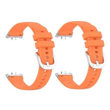 Imagem de Pacote com 2 pulseiras de relógio compatíveis com Samsung Galaxy Fit 3 SM-R390, pulseira esportiva de silicone macio, para mulheres e homens