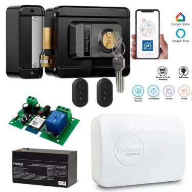 Imagem de Kit Fechadura Inteligente Wi-fi Controles e Fonte Carreadora - INTELBR