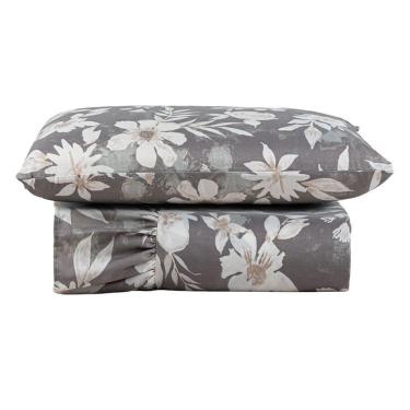 Imagem de Kit Cobre Leito Colcha Bella Solteiro 2 Peças 400 Fios Estampado Com Babado - Floral 6 - 100% Poliéster