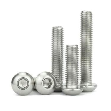 Imagem de DIN7380 M2 M3 M4 M5 M6 M8 M10 M12 304 Parafuso sextavado sextavado cabeça de panela redonda de aço inoxidável parafusos de cabeça de botão de cogumelo 60 mm M12 (2 peças)
