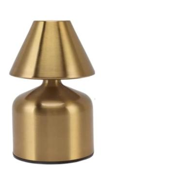 Imagem de Luminária de Mesa LED Portátil, Bronze, 17.5cm Altura, 3 Níveis de Iluminação, USB Recarregável, Design Moderno, com Cabo USB