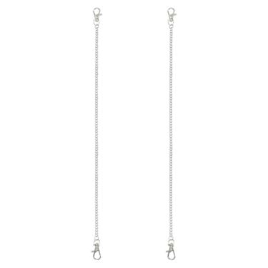 Imagem de PATIKIL 2 correntes suspensas com fecho, ganchos de plantas de 40 cm para alimentadores de pássaros, lanternas, sinos de vento, quadros-negros e ornamentos, prata