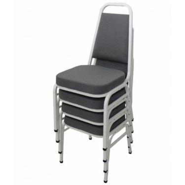 Imagem de Kit Com 4 Cadeiras Empilháveis Hotel Plus Cinza