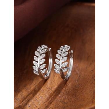 Imagem de Brinco simples de argola de folha de prata, cobre, banhado a ouro 14K, brincos redondos pequenos requintados de zircônia cúbica, leve e hipoalergênico, presente de joias modernas, adequado para uso