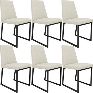 Imagem de Kit 06 Cadeiras Sala De Jantar L02 Champagne