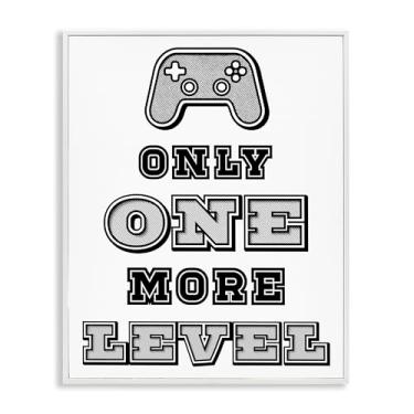Imagem de Stupell Industries Arte giclée emoldurada branca One Level Motivational Gamer, design de Marcus Prime, 14 x 11