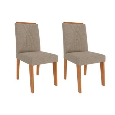 Imagem de Cadeira De Cozinha Nicole Kit 2 Un Cinamomo-linho Bege - Cimol