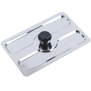 Imagem de Capa de torradeira de metal com alça de botão, 14 x 9 cm, capa superior de aço inoxidável para máquina de pão e eletrodomésticos