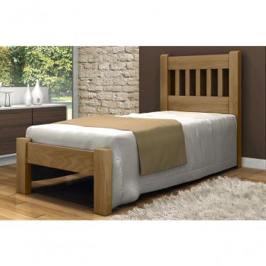 Imagem de Cama de Solteiro Lisboa de Madeira Maciça Angelim Pedra Tauari Imbuia