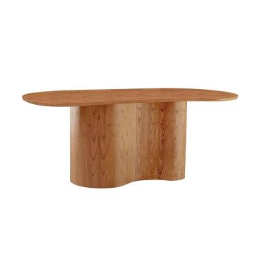 Imagem de Mesa Suiça 180cm Tampo Orgânico Laminado Moderna Mobília Cinamomo Imbuia