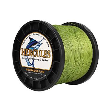 Imagem de Hercules linha de pesca trançada super fundida 8 fios de 10 lb a 300 lb teste para água salgada, 109/328/547/1094 jardas (100 m/300 m/500 m/1000 m), diamante.#0,12 mm-1,2 mm, desempenho de alto nível, cores variadas, Army Green, 300LB-1.20MM-328YDS(300M)-8 STRANDS