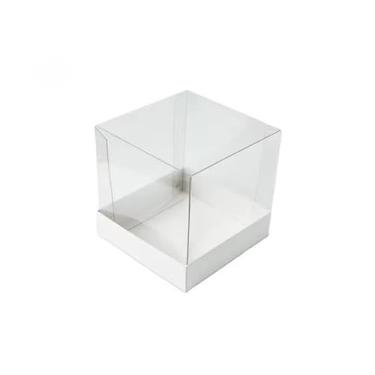 Imagem de KIT caixas para bolo 15x15x15 com tampa de acetato branco(20)