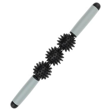 Imagem de Tobefore Bastão de rolo muscular para fascia – Massageador de tecidos profundos com 3 bolas, pontas curtas para liberação miofascial, massageador de celulite para pernas e costas, alívio de dor
