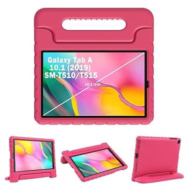 Imagem de Thoreta Capa infantil para Samsung Galaxy Tab A 10.1 (2019) modelo SM-T510/T515, leve, à prova de choque, adequada para crianças, EVA com alça conversível, rosered